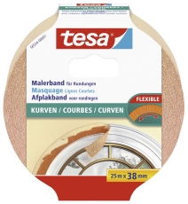 Papier-Klebeband Maler-Krepp für Rundungen - 25 m x 38 mm, beige