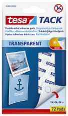 Tack® Klebestücke - 72 Pads, ablösbar, transparent