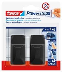 Powerstrips® Systemhaken - ablösbar, L Eckig schwarz Large 2kg