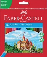 Farbstifte CASTLE - 48 Farben sortiert, Kartonetui mit Spitzer