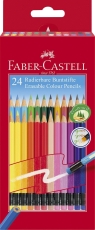 Farbstifte mit Radierer - 24 Farben sortiert