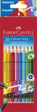 Buntstift Colour GRIP Radierbare - 10 Farben sortiert mit Radiergummi, Kartonetui