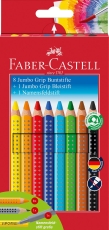 Buntstift Jumbo GRIP - 8 Farben, Namensfeld- und Bleistift im Promotionetui