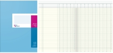 Spaltenbuch Kopfleisten-Ausführung - A4, 13 Spalten, 40 Blatt, Schema über 2 Seite