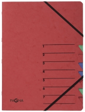 Ordnungsmappe EASY - 7 Fächer, A4, Pressspan, 265 g/qm, rot