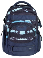 Schulrucksack Streifen - 35 x 45 x 19 cm, blau