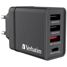 Ladegerät Steckdose, 3x USB-A/1x USB-C, 30 Watt, schwarz