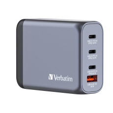 GaN-Ladegerät 100W, 1x USB-A , 3x USB-C, grau