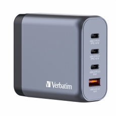 GaN-Ladegerät 140W, 1x USB-A , 3x USB-C, grau