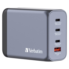 GaN-Ladegerät 200W, 1x USB-A , 3x USB-C, grau