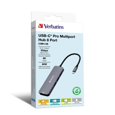 Multiport-Hub CMH-08, 8 Port, USB-C Pro, grau/schwarz