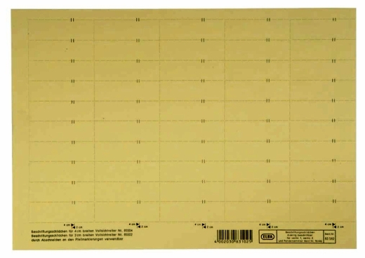 vertic® Beschriftungsschild für Registratur, 58 x 18 mm, gelb, 50 Stück