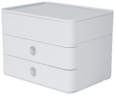 SMART-BOX PLUS ALLISON Schubladenbox mit Utensilienbox - stapelbar, 2 Laden, snow white/snow white