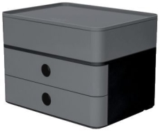 SMART-BOX PLUS ALLISON Schubladenbox mit Utensilienbox - stapelbar, 2 Laden, dark grey/granite grey