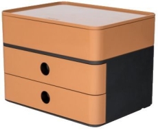 SMART-BOX PLUS ALLISON Schubladenbox mit Utensilienbox - stapelbar, 2 Laden, dark grey/caramel brown