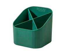 Schreibköcher KARMA - 4 Fächer, Recyclingmaterial, öko-grün