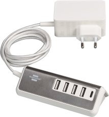®estilo USB-Multiladegerät - 1,5m, 4xUSB A + 1xUSB C PD18W