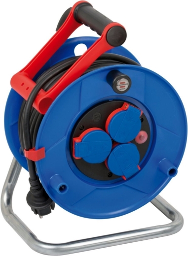 Kabeltrommel 3-fach 25m schwarz/blau
