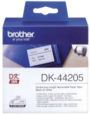 DK-Endlosetiketten Papier - 62 mm x 30,48 m, ablösbar, schwarz auf weiß