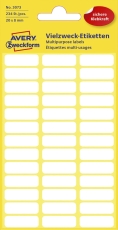 3073 Mini-Organisations-Etiketten, 20 x 8 mm, 6 Blatt/234 Etiketten, weiß