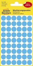 3142 Markierungspunkte - Ø 12 mm, 5 Blatt/270 Etiketten, blau