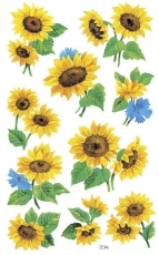 Z-Design 54103, Deko Sticker, Sonnenblumen, 3 Bogen/30 Sticker