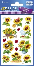 Z-Design 54171, Deko Sticker, Sonnenblumen, 2 Bogen/28 Sticker