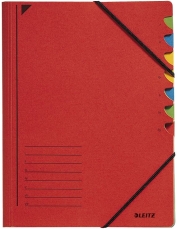 3907 Ordnungsmappe - 7 Fächer, A4, Pendarec-Karton (RC), 430 g/qm, rot