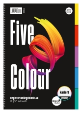 Collegeblock Five Colour A4 100 Blatt 70g/qm 5mm kariert
