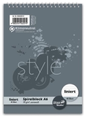 Spiralblock - A6, 40 Blatt, 70 g/qm, liniert