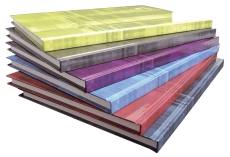 Notizbuch - A4, 96Blatt, liniert, farbig sortiert