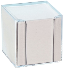 Notizboxen - glasklar, ca. 700 Blatt - weiß, lose