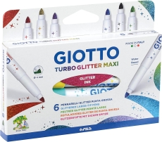 Faserschreiber Turbo Glitter Maxi - 6 Farben sortiert