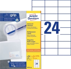 3474-200 Universal-Etiketten ultragrip - 70 x 37 mm, weiß, 4800 Etiketten, permanent