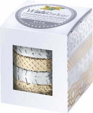 Klebefilm Washi-Tape Hotfoil - 4 Rollen, silber/gold