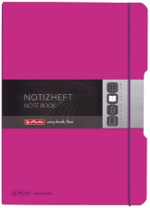 Notizheft flex - A4, PP, 2x 40 Blatt, liniert/kariert, Blatt, pink