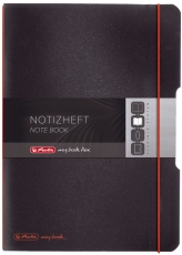 Notizheft flex - A4, PP, 2x 40 Blatt, liniert/kariert, schwarz