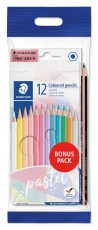 Farbstifte colour Pastell Promotion Set - 3 mm, Etui 12 St. sortiert + 1 Bleistift + Radierer