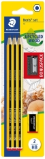 Noris® Bleistift 120 - HB, 3er Promoset inkl. Radierer und Spitzer