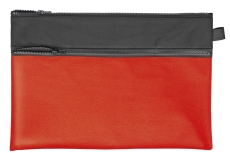 Reißverschlusstasche VELOBAG® Combi - Stoff, schwarz/rot, 342 x 230 mm