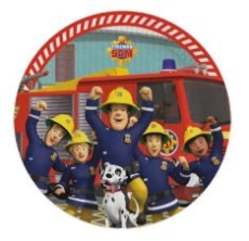 Motivteller Fireman Sam - Ø 23 cm, 8 Stück