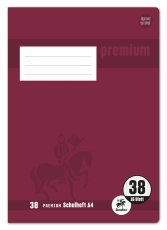 Heft PREMIUM LIN 38 - A4, 16 Blatt, 90 g/qm, kariert, perforiert, gelocht