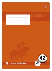Heft PREMIUM LIN 42 - A4, 32 Blatt, 90 g/qm, kariert mit Umrandung