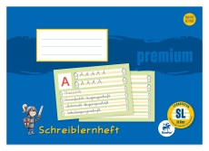 Schreiblernheft PREMIUM LIN SL - A4 quer, 80 g/qm, 16 Blatt