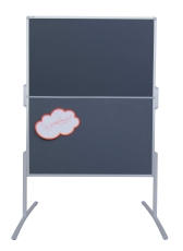 Moderationstafel PRO - 120 x 150 cm, grau/Filz, klappbar