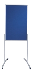 Kombi-Moderationstafel PRO - 78 x 125 cm, Stahl/Filz, Hoch/Querformat, höhenverstellbar, blau