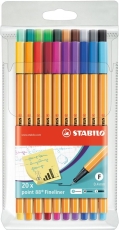 Fineliner point 88® Etui - 20er Pack - mit 20 verschiedenen Farben