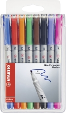 Folienstift - OHPen universal - wasserlöslich medium - 8er Pack - mit 8 verschiedenen Farben