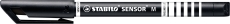 Fineliner mit gefederter Spitze - SENSOR M - medium - Einzelstift - schwarz