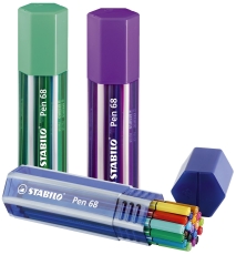 Premium-Filzstift - Pen 68 - 20er Big Pen Box zufällig in einer der 3 Farben - mit 20 verschiedenen Farben